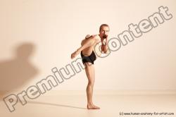 Underwear Martial art Man White Moving poses Slim Short Blond Dynamic poses Academic